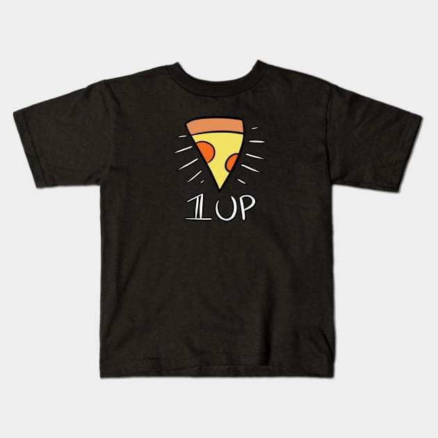 1 UP pizza shirt Kids T-Shirt by Lightlybow